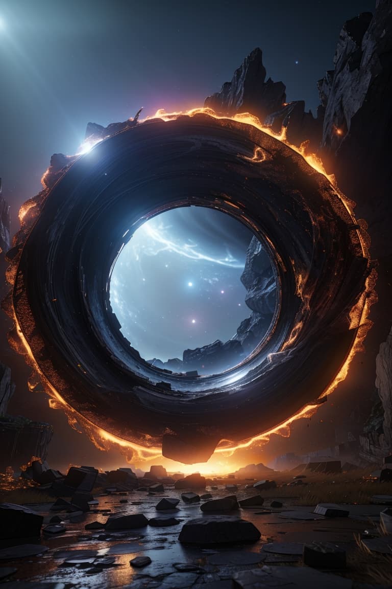 AI generated: Realistic Vision V2.0 prompt: 3D_Animation_Style_Breaking_of_black_hole_night_vi... (Realistic Vision V2.0 - 3d Renders)