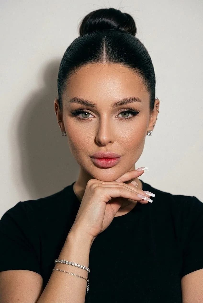 صورة مولدة بالذكاء الاصطناعي: Candid close-up selfie of a girl with sleek dark h... (نموذج PromptHero - Other AI Models)
