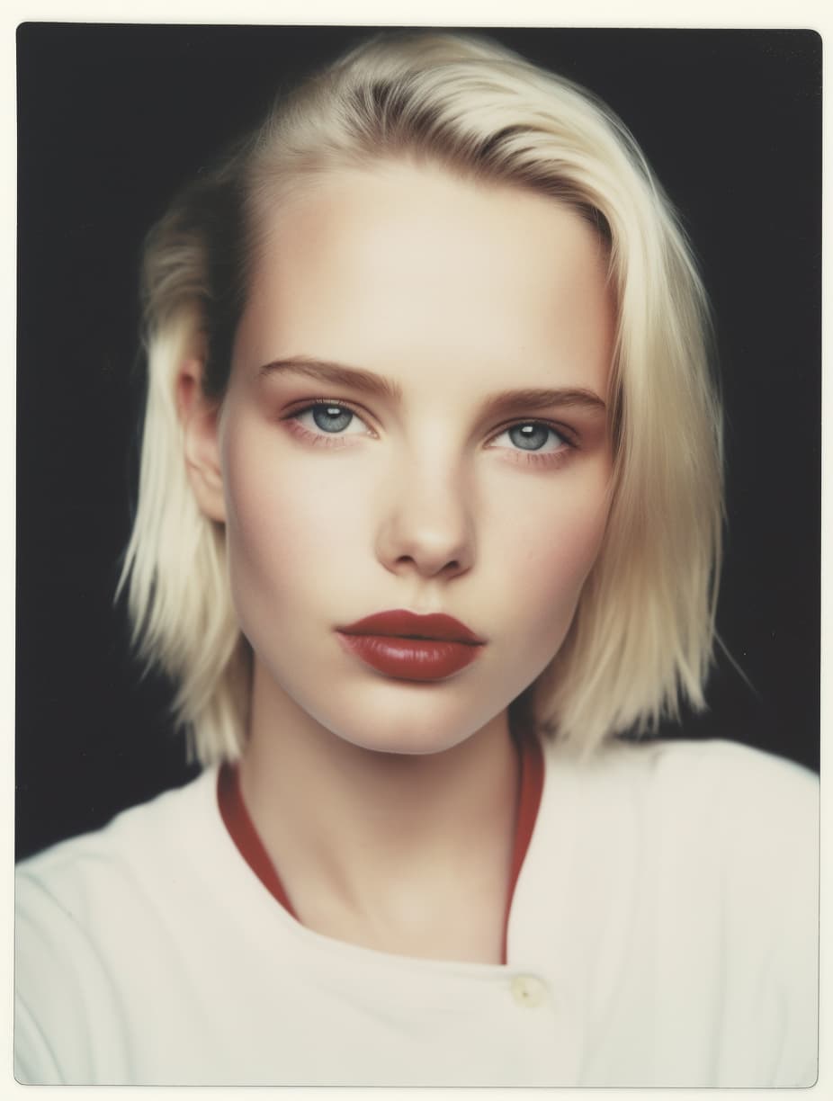 صورة مولدة بالذكاء الاصطناعي: Midjourney prompt: female fashion model android 1 9 9 9 candid polaro... (نموذج Midjourney - أزياء وموضة)