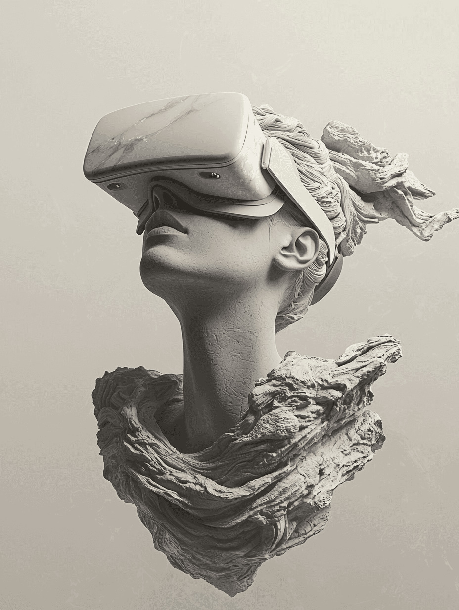 AI generated: Midjourney prompt: symetric shot of a monochromatic statue of the h... (Midjourney - Concept Art)