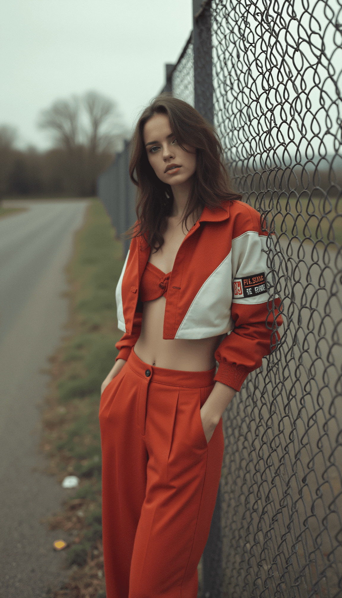 AI generated: FLUX prompt: Fashion photo of a Female model with boyish silhou... (FLUX - Fashion)