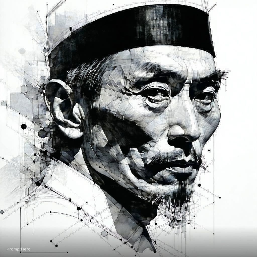 AI generated: Stable Diffusion prompt: portrait of man, pen and ink, intricate line drawi... (Stable Diffusion - Stable Diffusion)