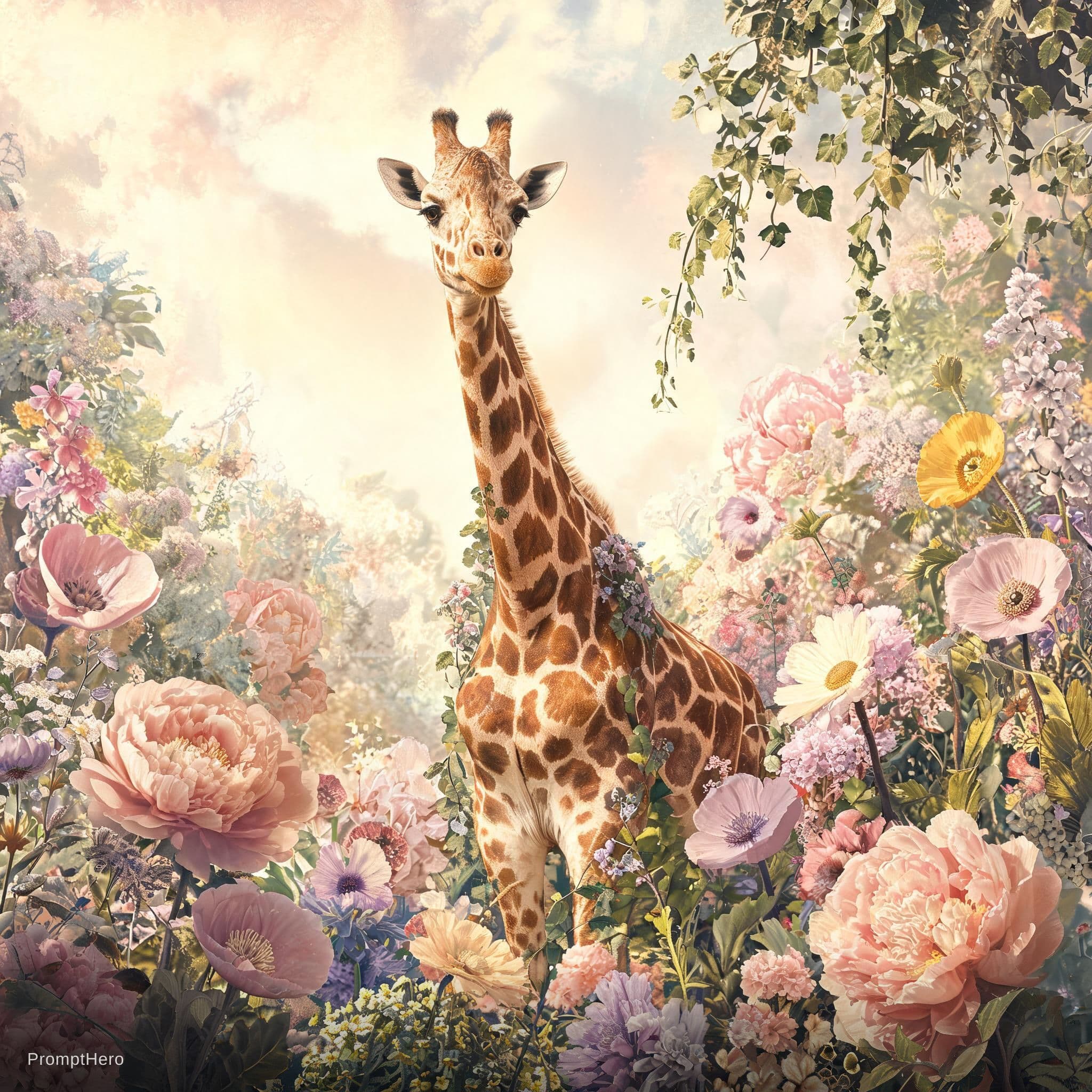 AI generated: Seedream 5 prompt: giraffe in flowers by artist arne thun, in the sty... (Seedream 5 - Seedream 5)