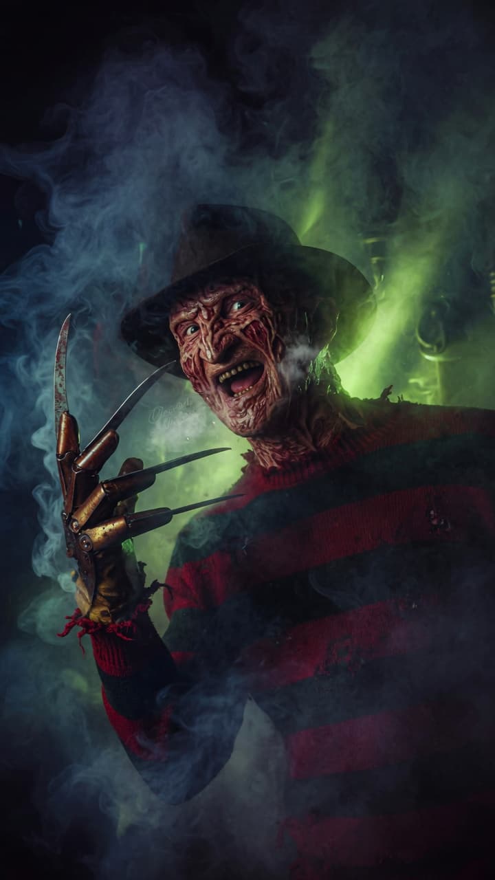 AI generated: "Freddy Krueger standing menacingly in a thick, sw... (PromptHero - Other AI Models)