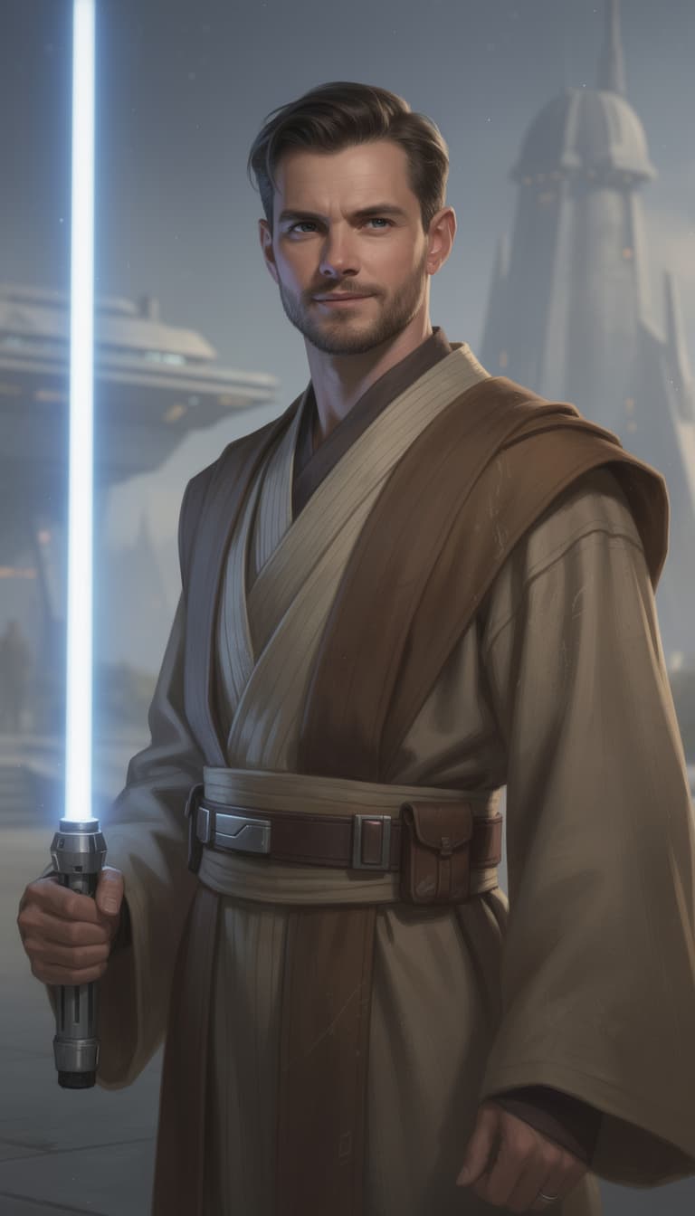 AI generated: FLUX prompt: portrait of a man by greg rutkowski, a jedi knight... (FLUX - FLUX)