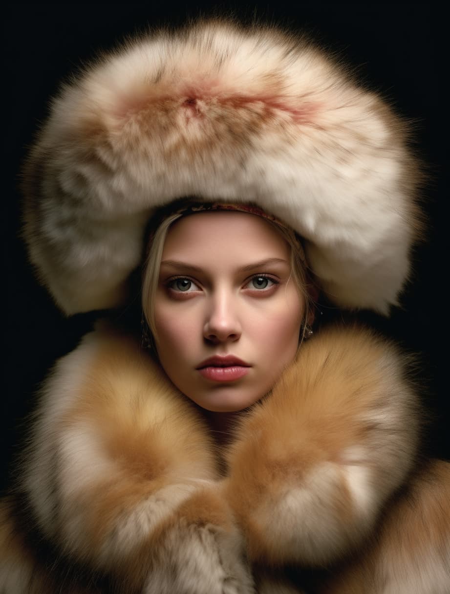 صورة مولدة بالذكاء الاصطناعي: Midjourney prompt: Album cover, designed Von Dutch, female portrait i... (نموذج Midjourney - أزياء وموضة)