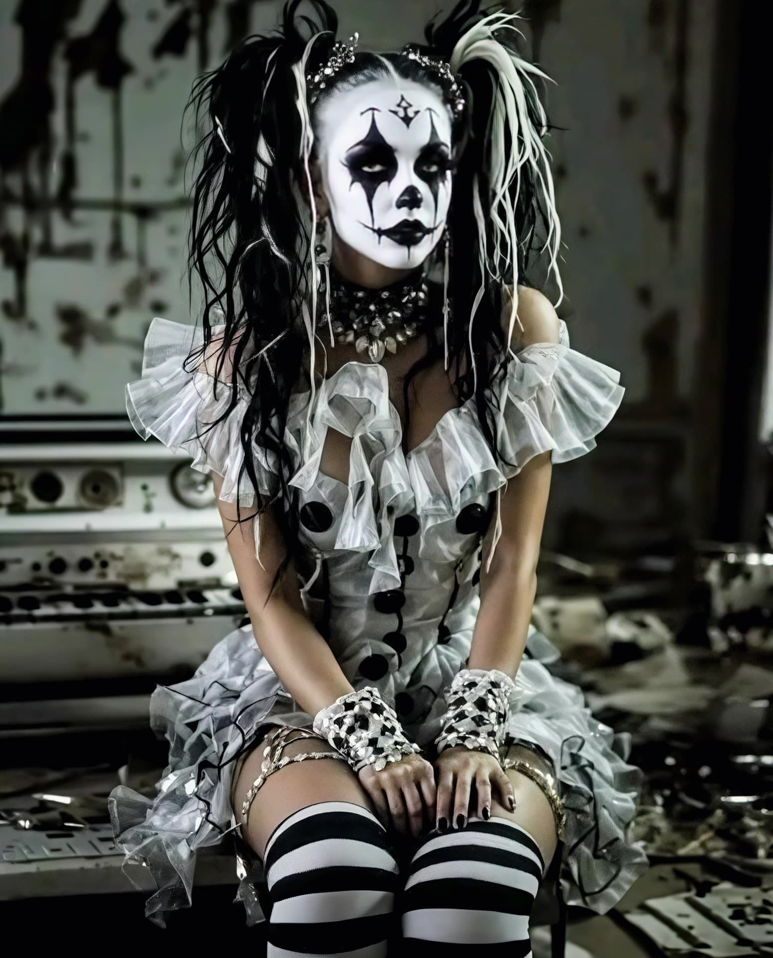 AI generated: A cinematic high-detail portrait of a gothic harle... (PromptHero - Other AI Models)