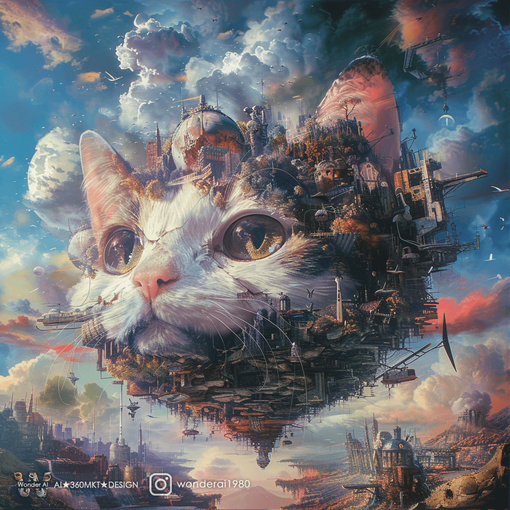 Cat's castle in the sky - Midjourney