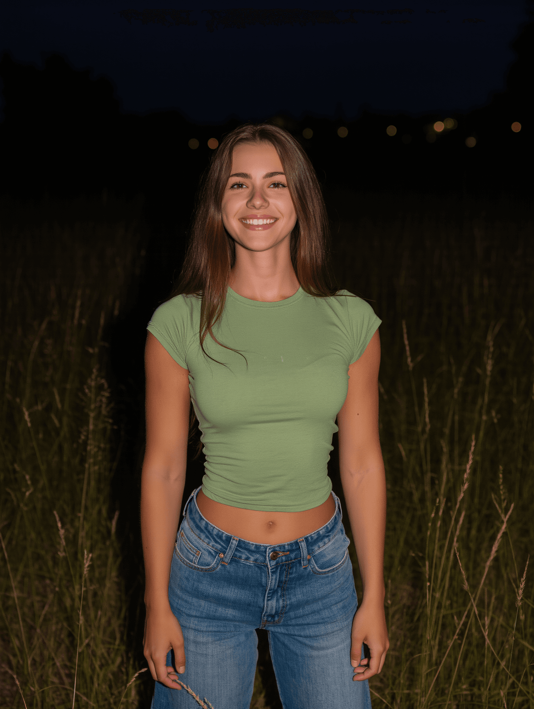 AI generated: A woman stands alone in an overgrown grass field o... (PromptHero - Other AI Models)