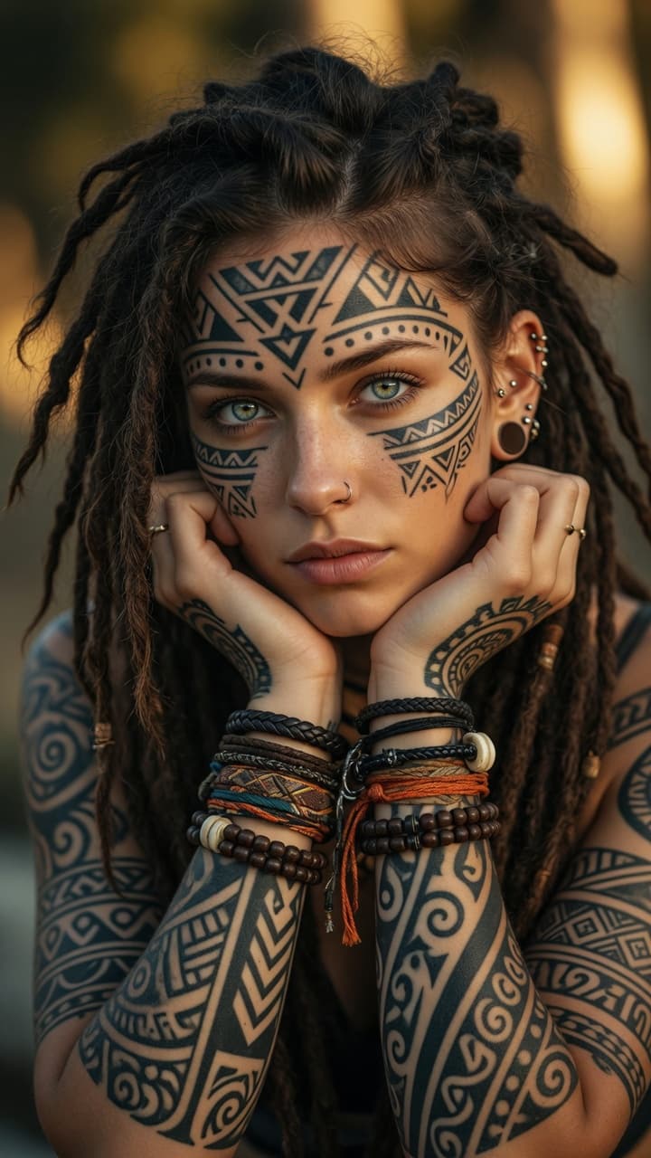 AI generated: A stunningly beautiful young woman with striking l... (PromptHero - Other AI Models)
