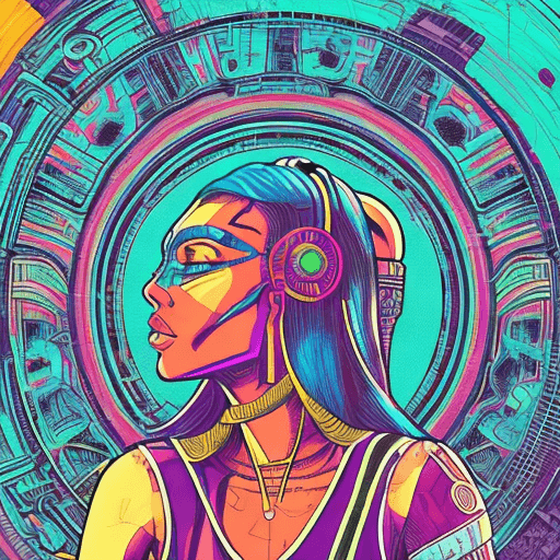صورة مولدة بالذكاء الاصطناعي: Openjourney prompt: high contrast comic book style art, cyberpunk azte... (نموذج Openjourney - Openjourney)