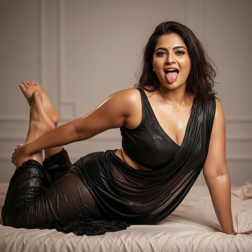 AI generated: Nano Banana prompt: Transparent black wet saree Indian woman, with sle... (Nano Banana - Nano Banana)