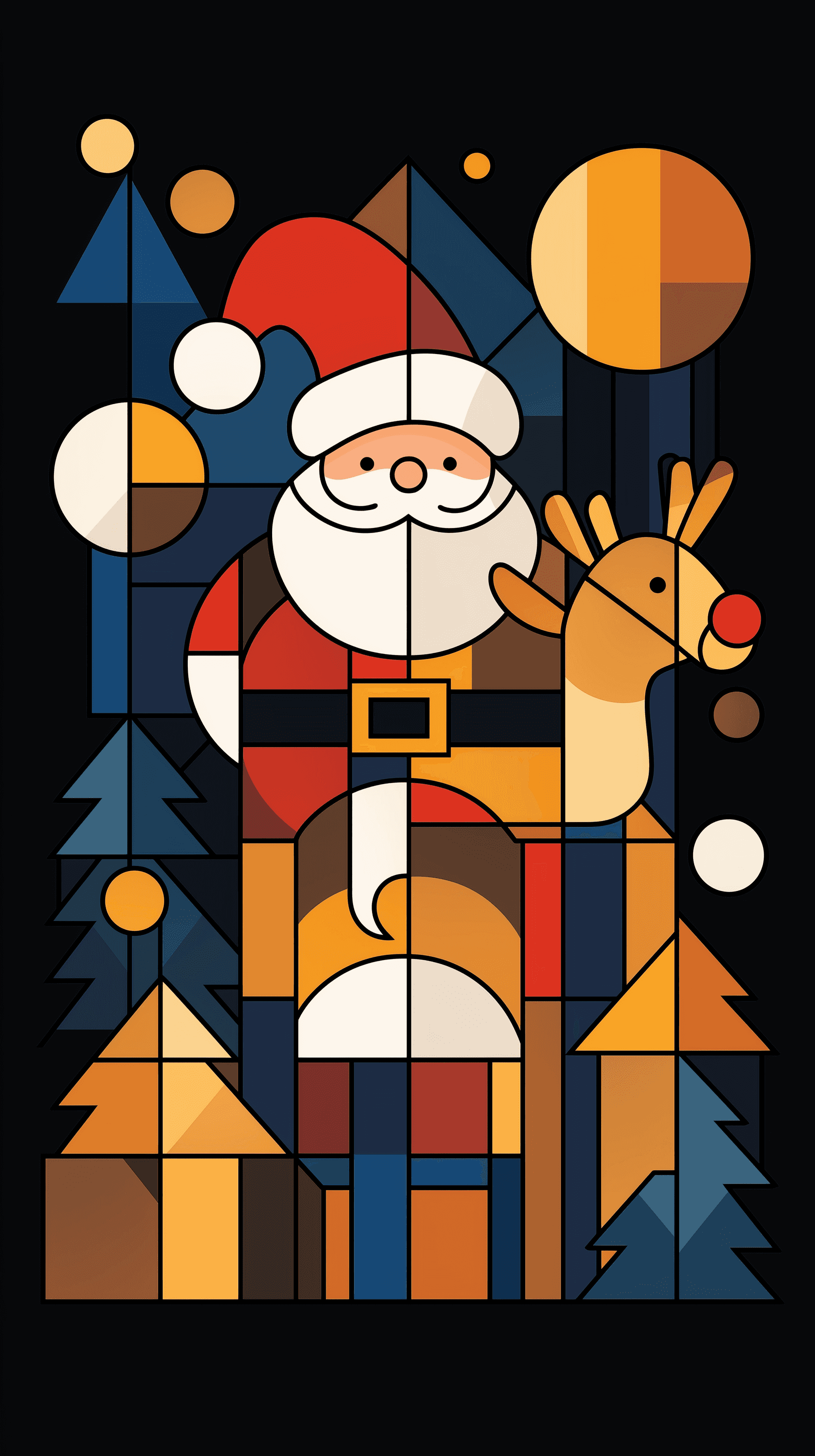 Santa with rudolph - Midjourney