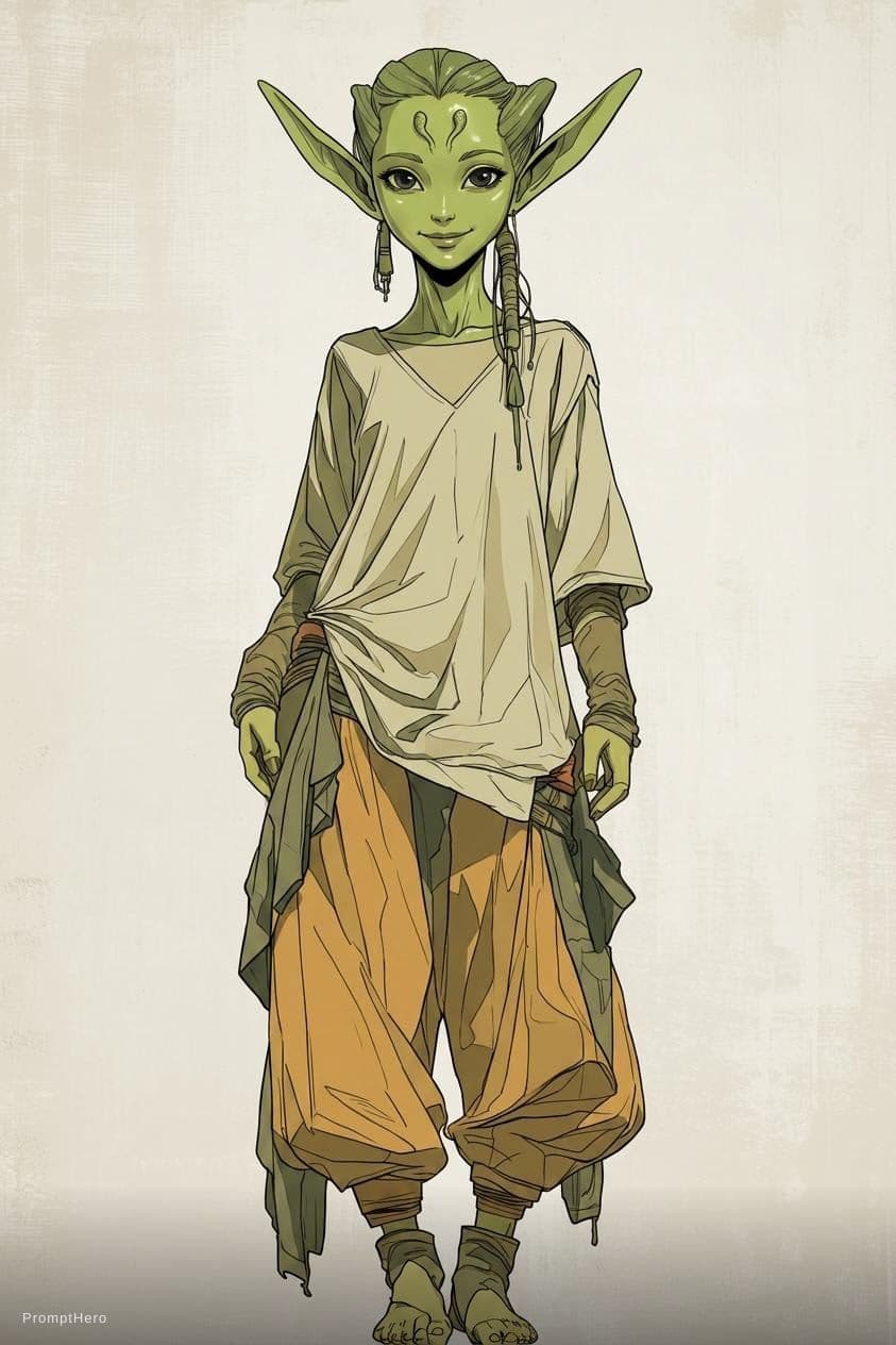 صورة مولدة بالذكاء الاصطناعي: Hero prompt: Full body standing pose, a petite graceful humanoi... (نموذج Hero - Hero)