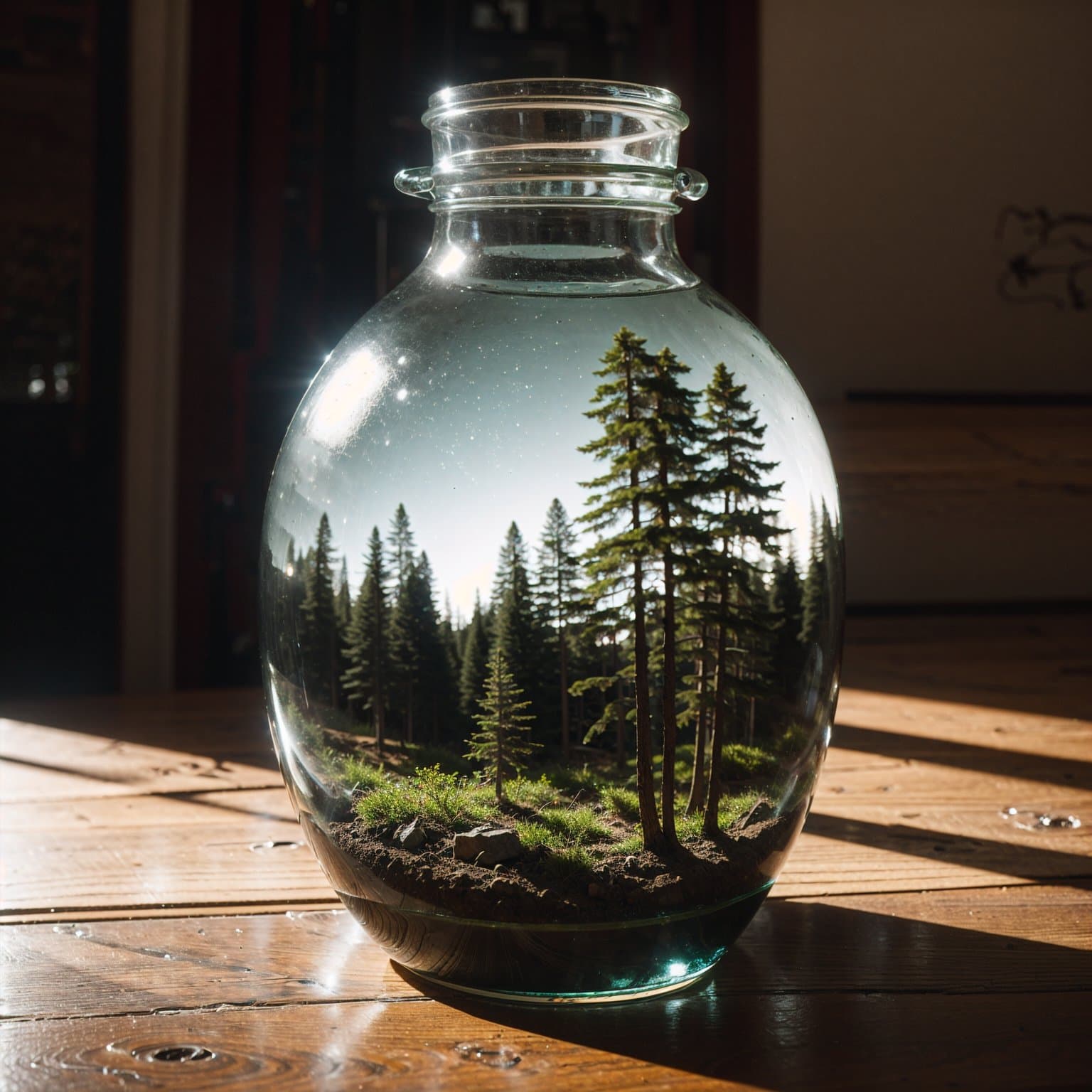 صورة مولدة بالذكاء الاصطناعي: Stable Diffusion prompt: RAW studio photo of (An intricate forest minitown ... (نموذج Stable Diffusion - Photography)