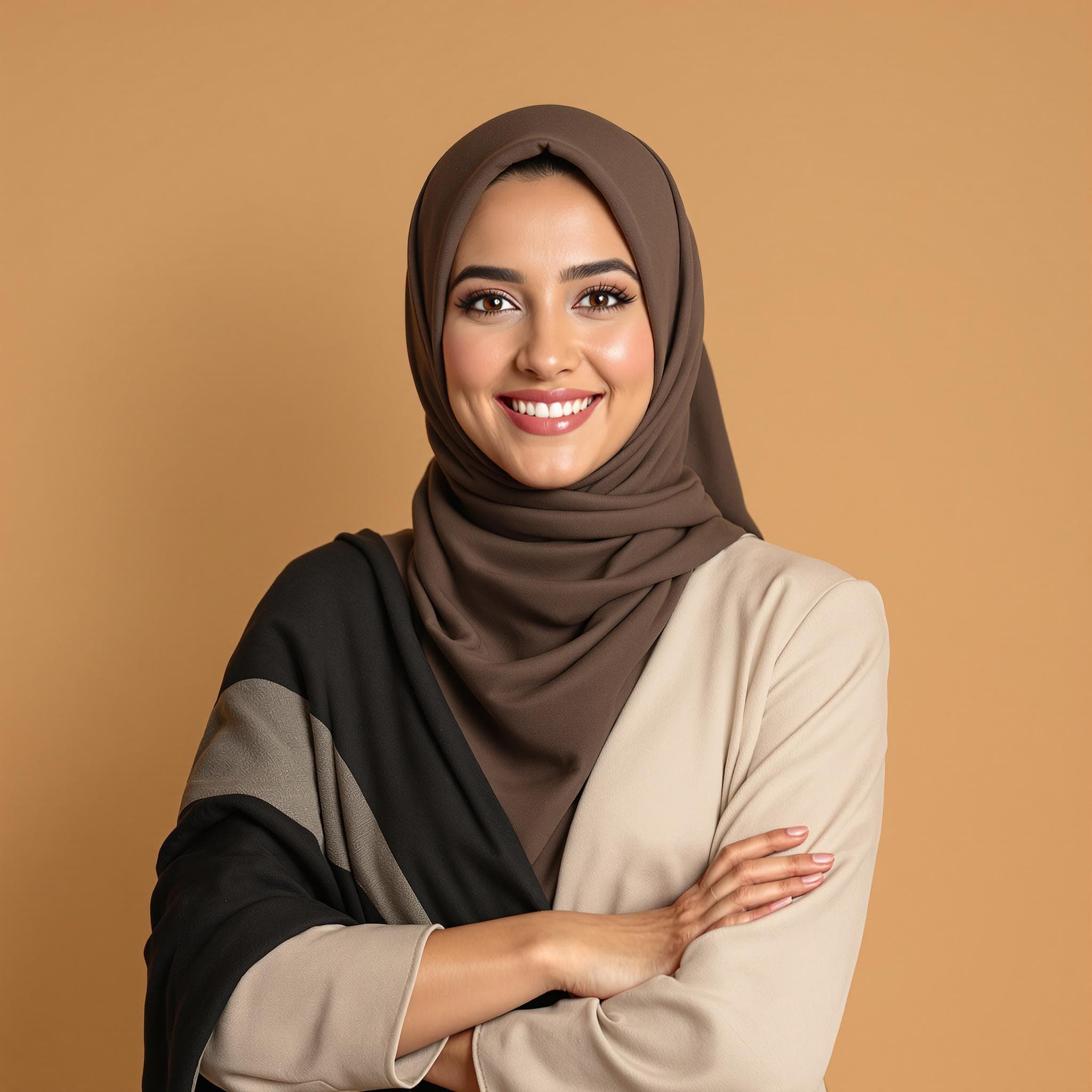 AI generated: FLUX prompt: portrait of a regular arab woman 30 posing confide... (FLUX - FLUX)