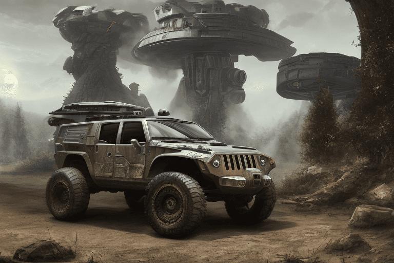 AI generated: Openjourney prompt: a armored scifi Jeep in the style of halo and alte... (Openjourney - Concept Art)