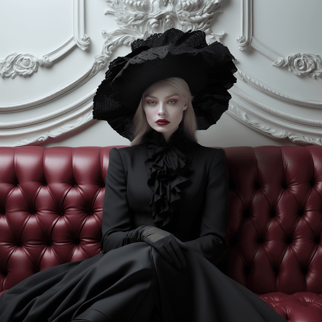 صورة مولدة بالذكاء الاصطناعي: The blonde in the hat (نموذج Midjourney - أزياء وموضة)