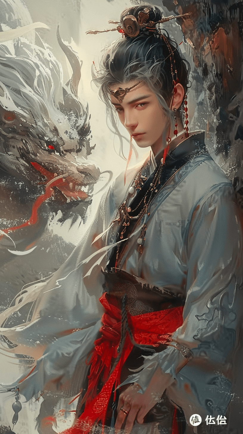 صورة مولدة بالذكاء الاصطناعي: Midjourney prompt: https://s.mj.run/1MYU35ppsKA a Chinese boy with wh... (نموذج Midjourney - Concept Art)