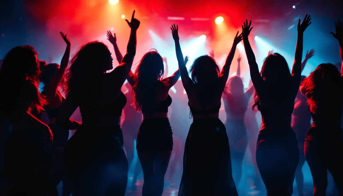 AI generated: FLUX prompt: Group of Stunning Curvy young Women dancing energe... (FLUX - FLUX)