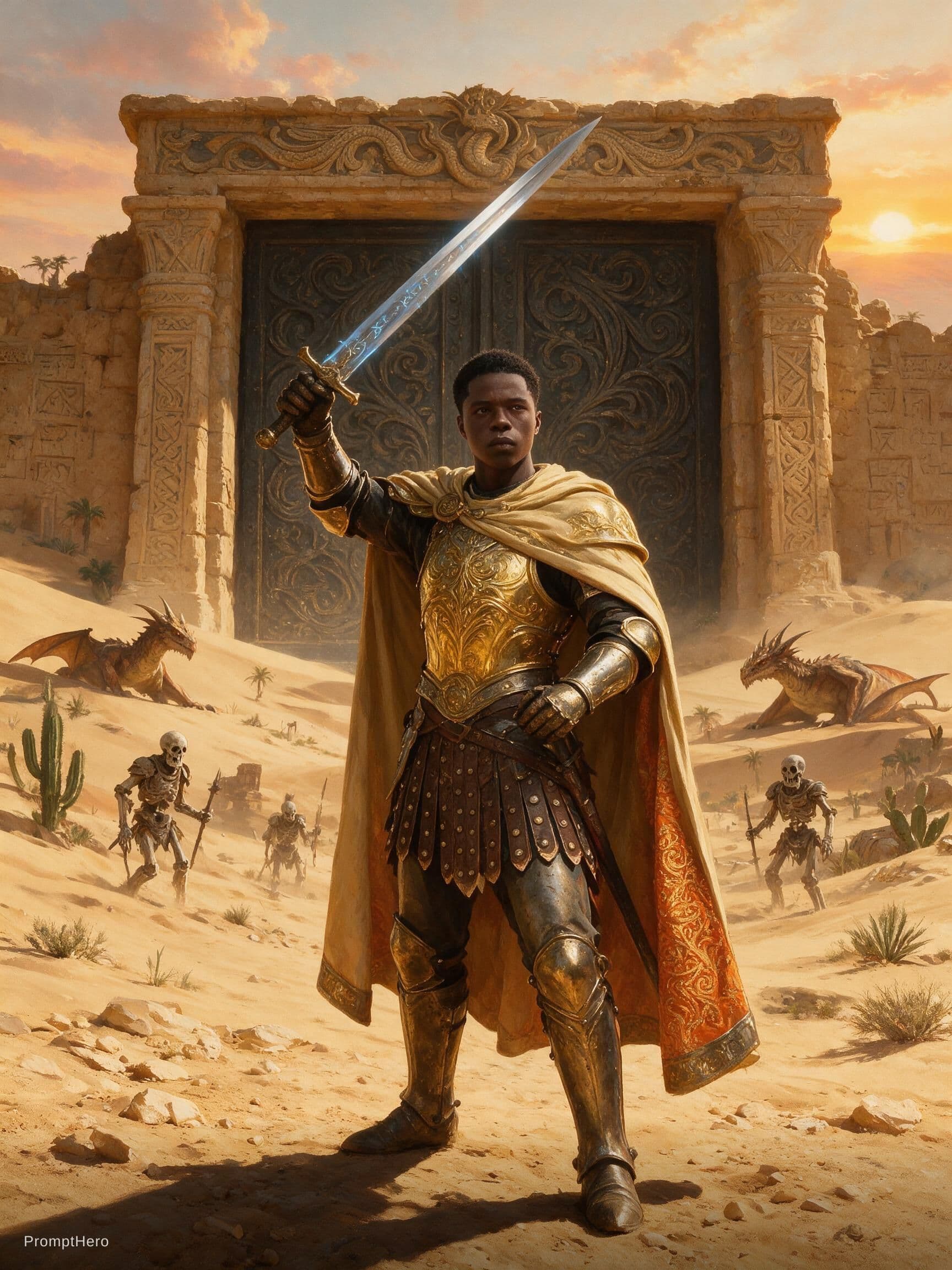 AI generated: Hero prompt: A painting in the style of Michael Whelan of an an... (Hero - Hero)