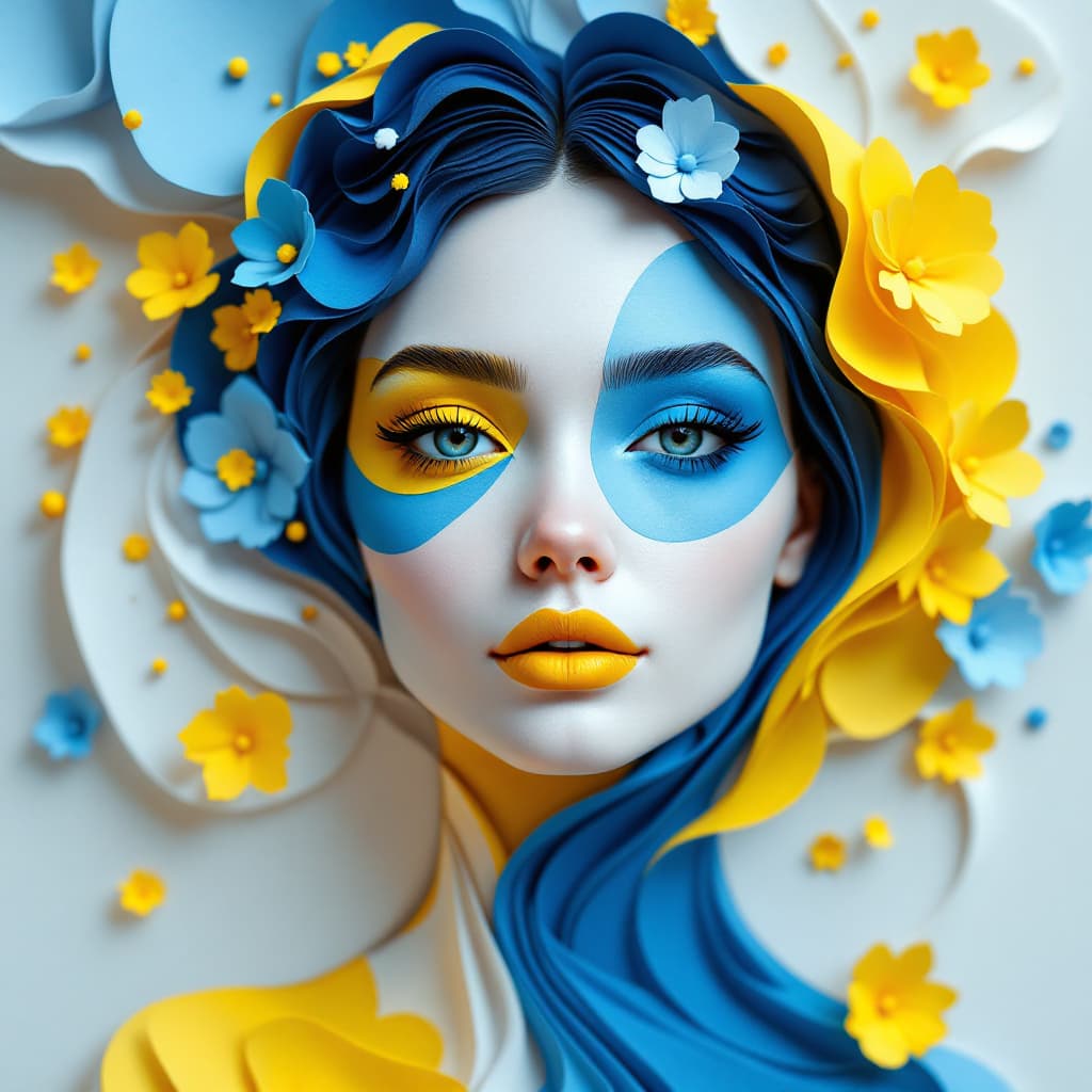 صورة مولدة بالذكاء الاصطناعي: FLUX prompt: 3d rendering, front view, woman , paper work for a... (نموذج FLUX - FLUX)
