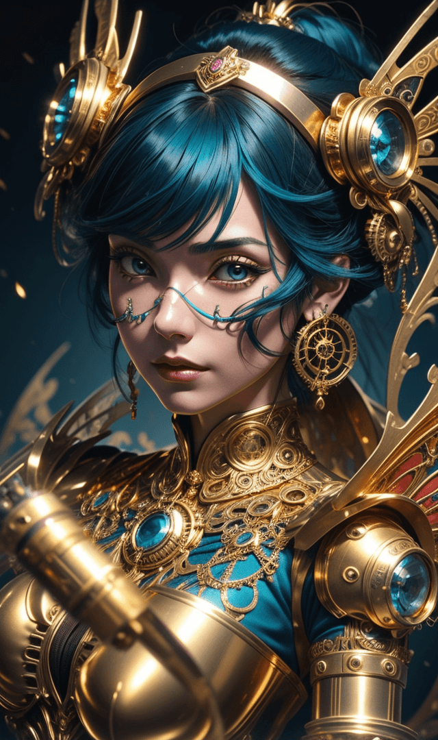 صورة مولدة بالذكاء الاصطناعي: Stable Diffusion prompt: 3d image of a steampunk woman, in the style of Bel... (نموذج Stable Diffusion - Character Design)