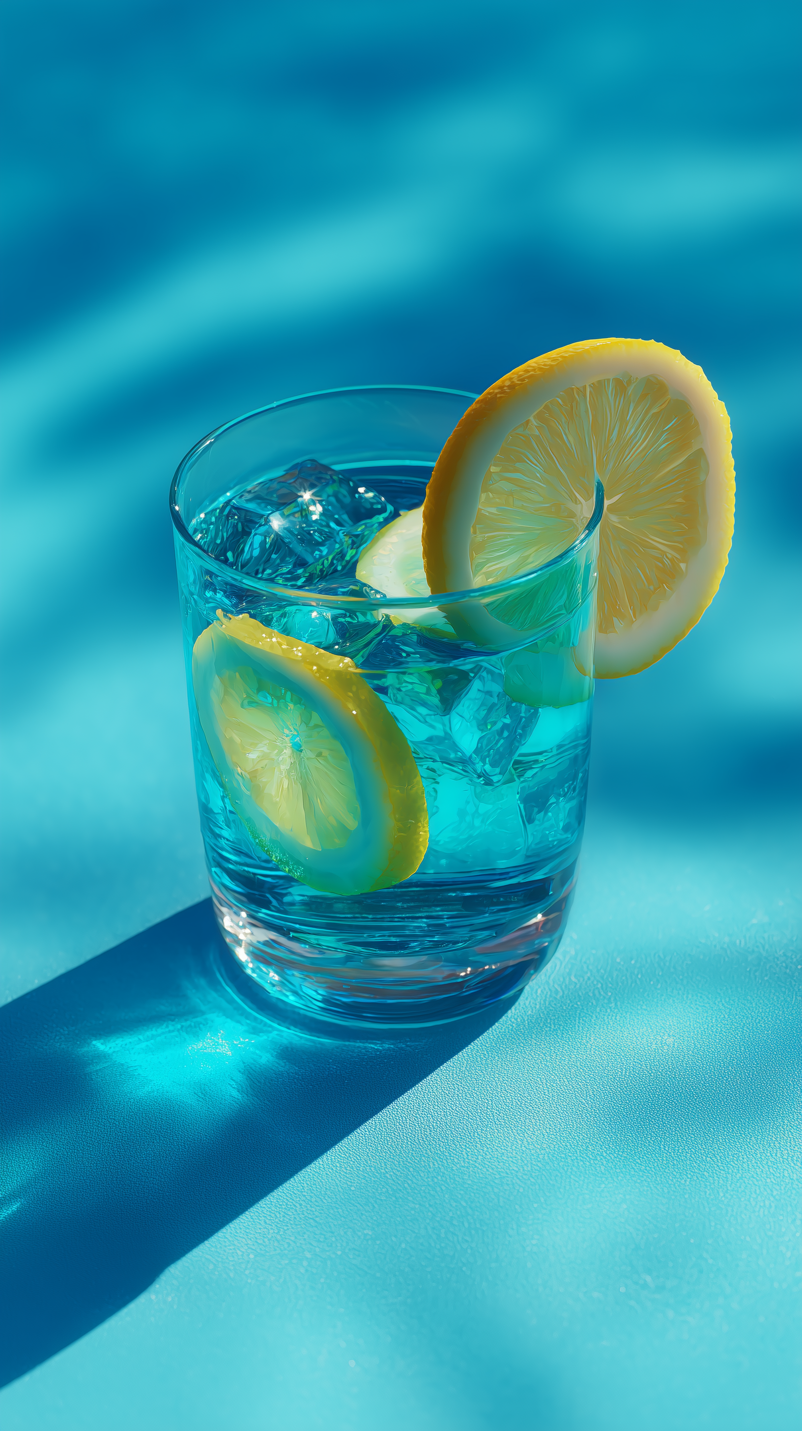 Midjourney prompt: photography, blue, summer, one cool blue lemonaid ... - Midjourney
