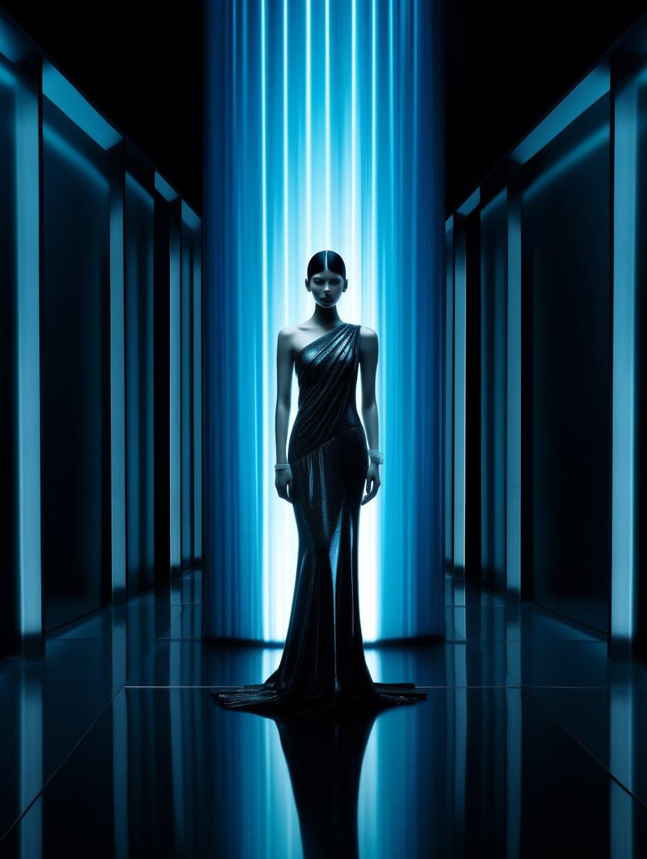 Midjourney prompt: a woman in a black dress posing for a picture, by ... - Midjourney