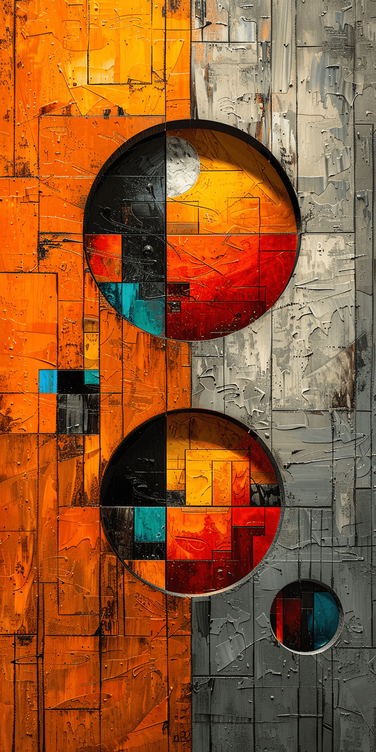 Midjourney prompt: abstract realism painting in orange and grey with ... - Midjourney