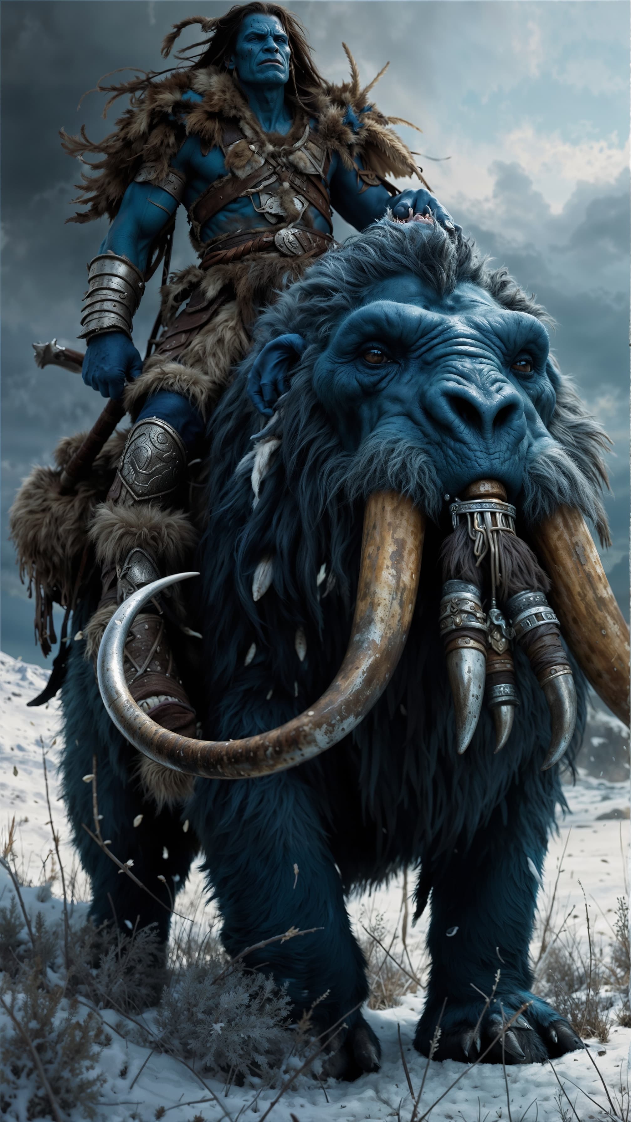 Blue Orc Native Mammoth rider - SD XL