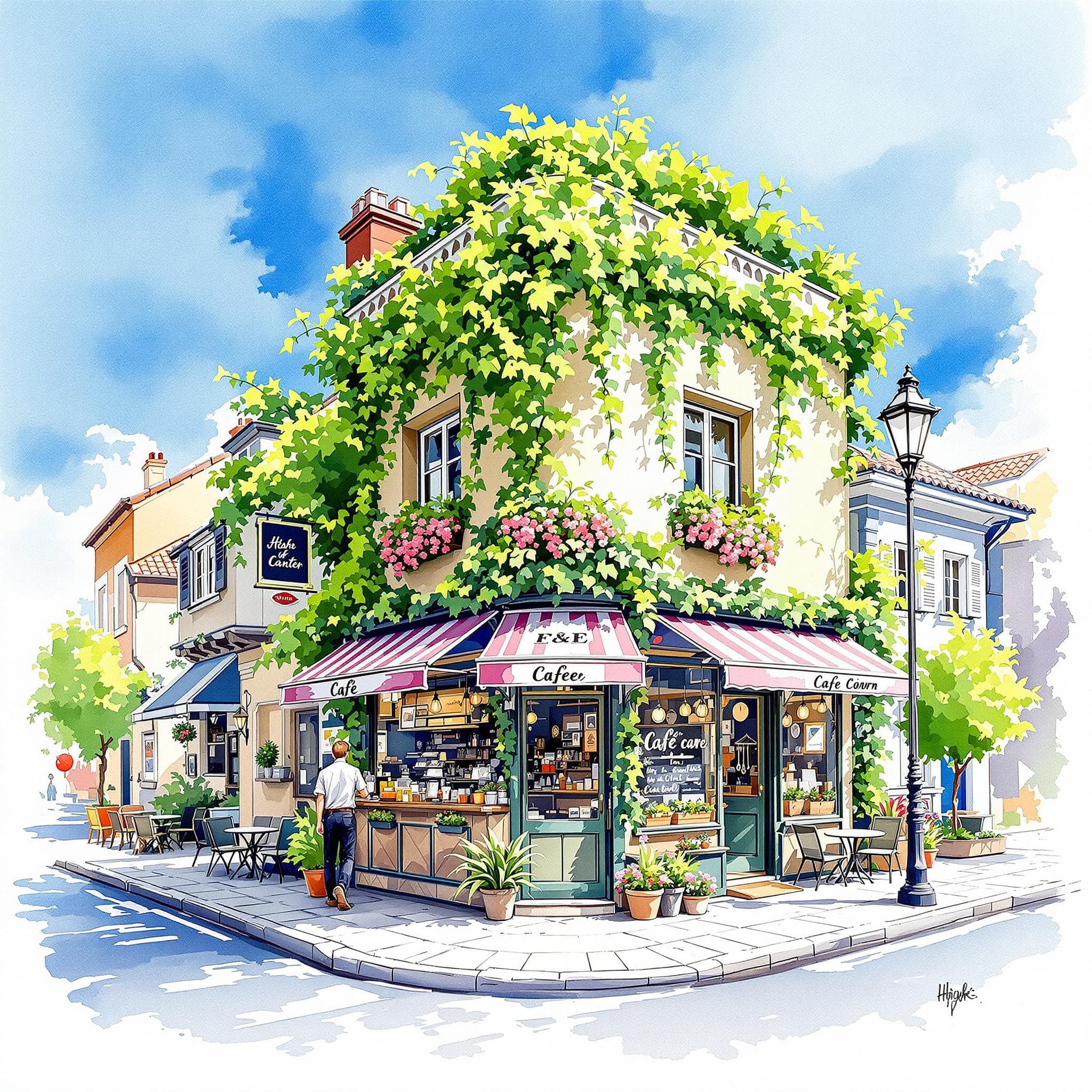 FLUX prompt: hight quality, watercolor, drawing, beautiful gre... - FLUX