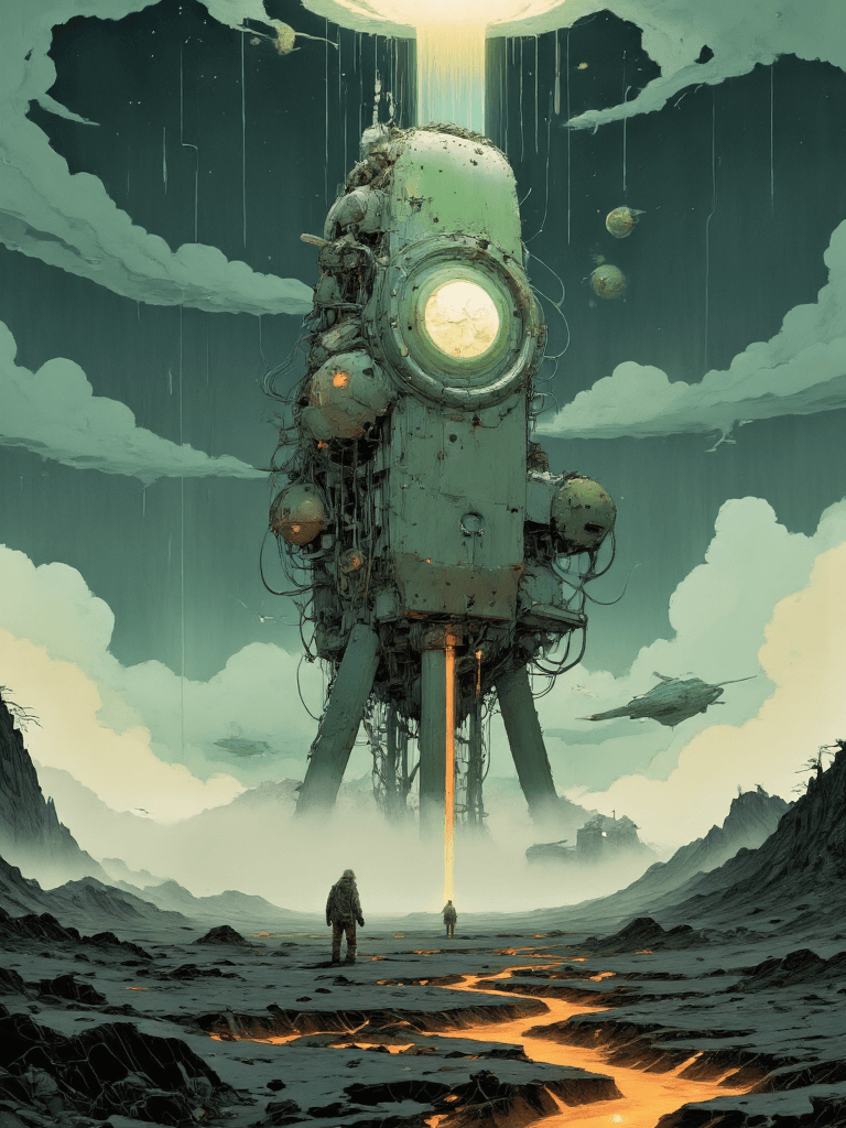 FLUX prompt: A colossal, self-repairing, self-replicating senti... - FLUX