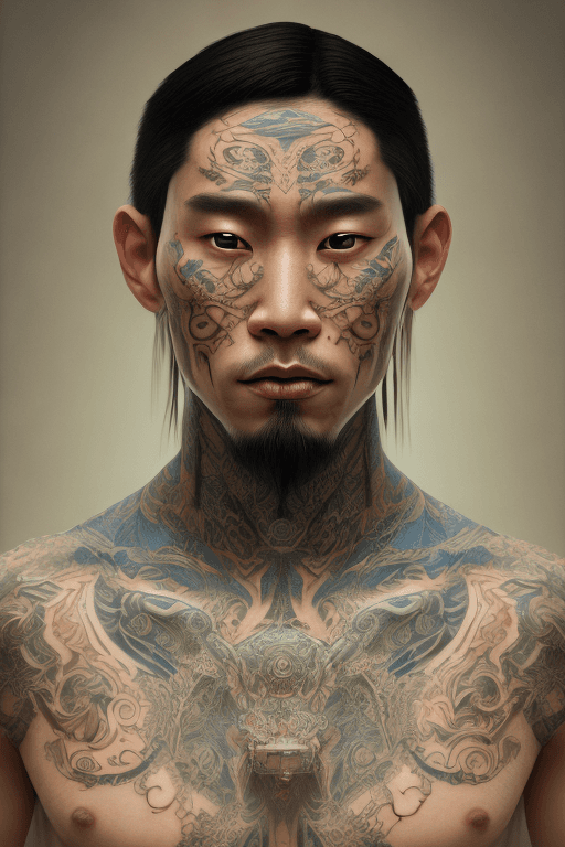 Openjourney prompt: hyper realistic photograph, portrait of a tattooed... - Openjourney