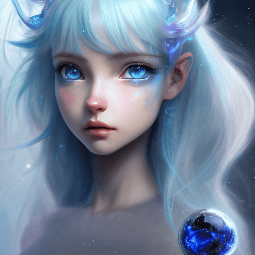 Openjourney prompt: cirno, blue eyes, ice crystals in hair, big eyes, ... - Openjourney