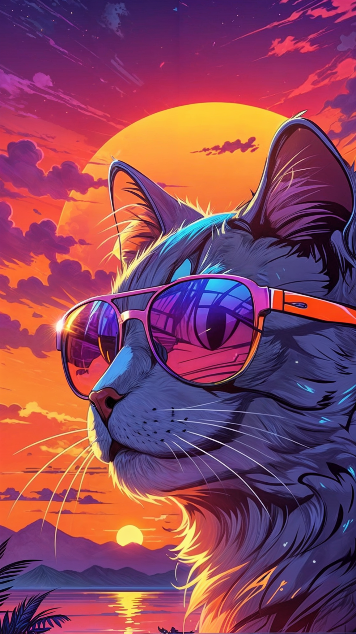 Cat Synthwave - Midjourney