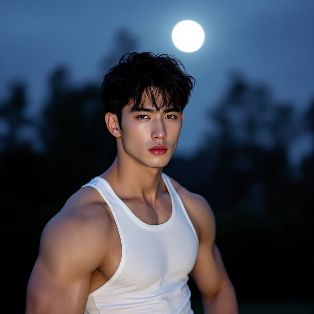 FLUX prompt: A Korean male model with an bodybuilder body and s... - FLUX