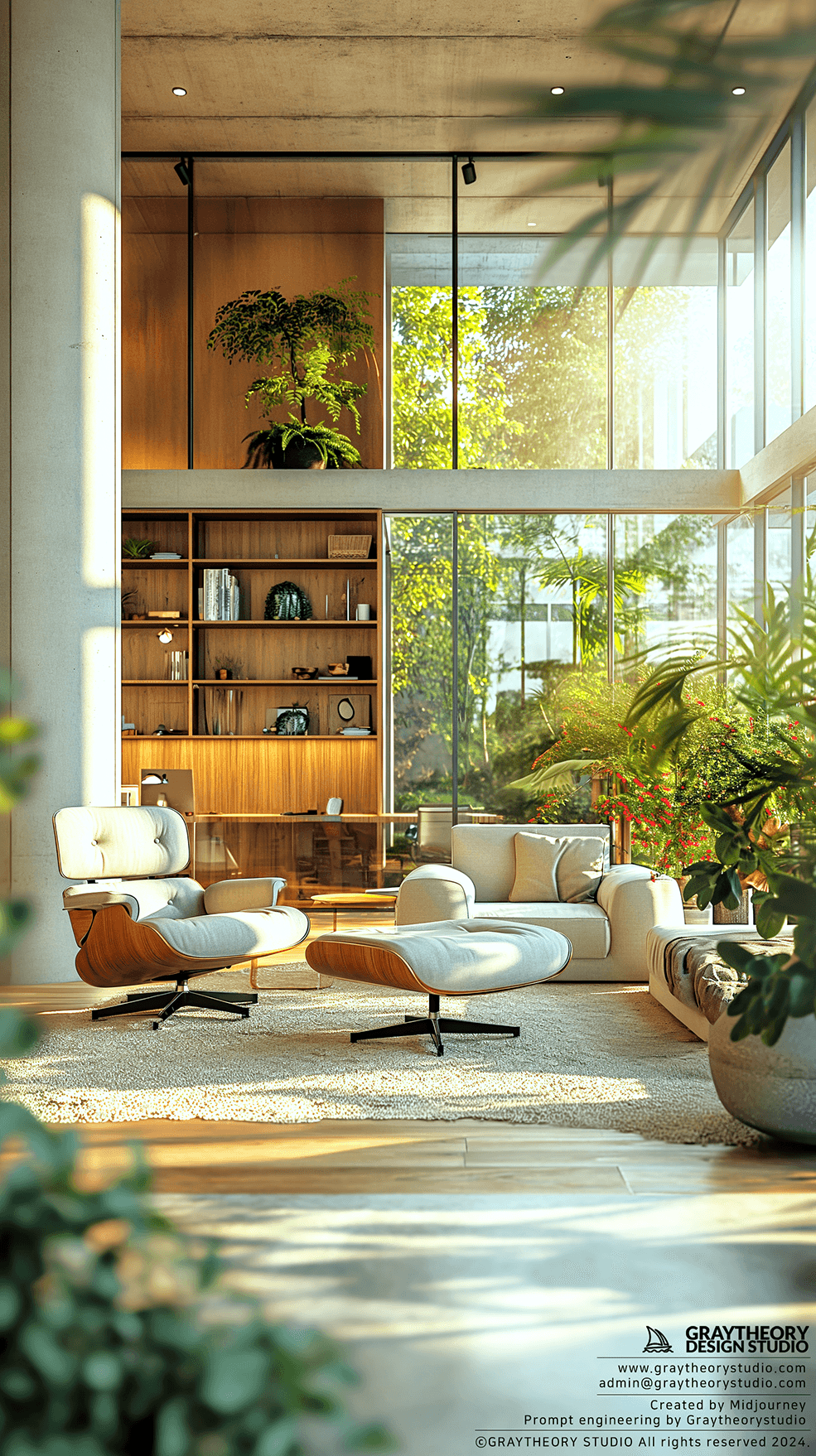 Reception lounge area interior design - Midjourney