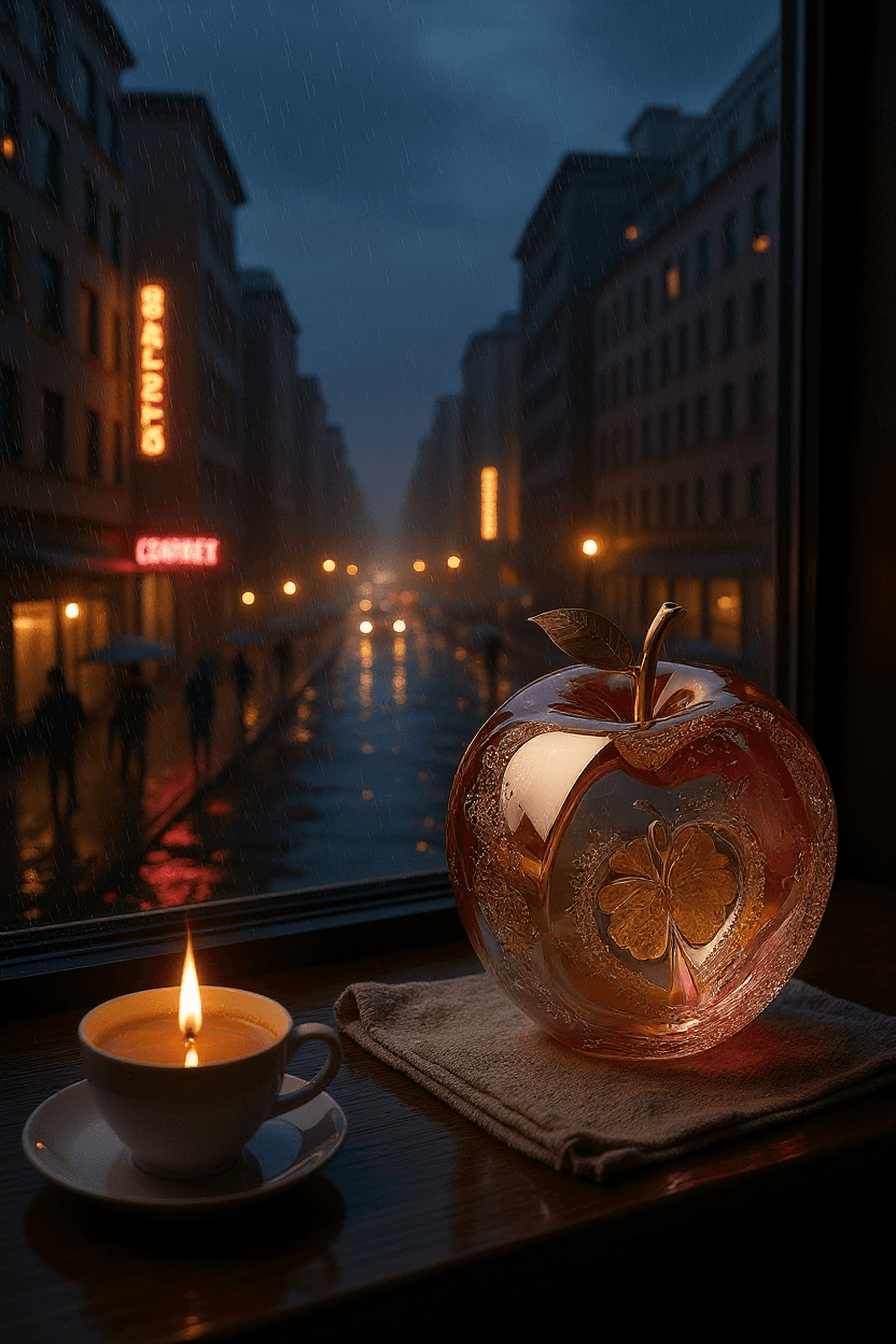 FLUX prompt: A cozy cityscape at dusk, viewed from a warm apart... - FLUX