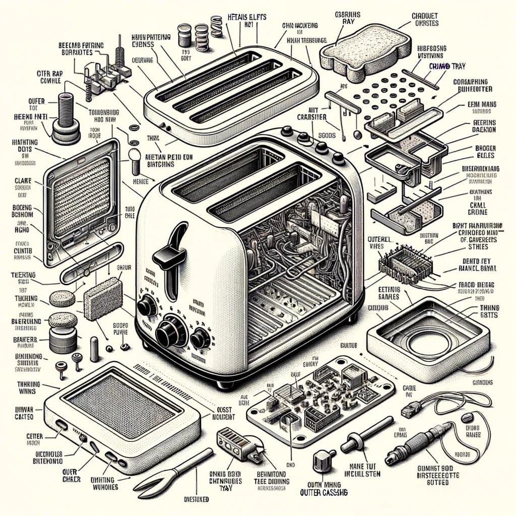 DALL·E prompt: Engineering diagram showing an exploded view of a ... - DALL·E
