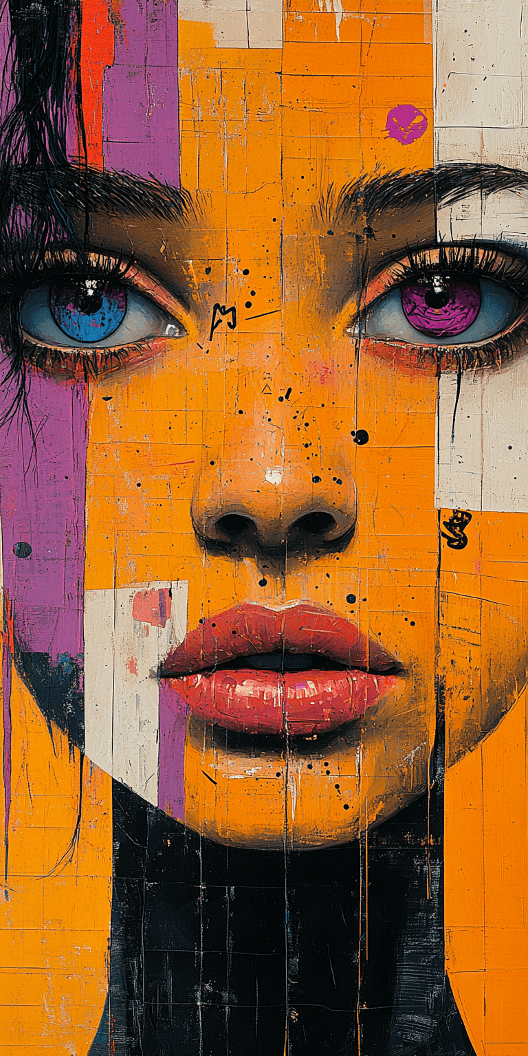 Midjourney prompt: A mixed media collage featuring an abstract female... - Midjourney