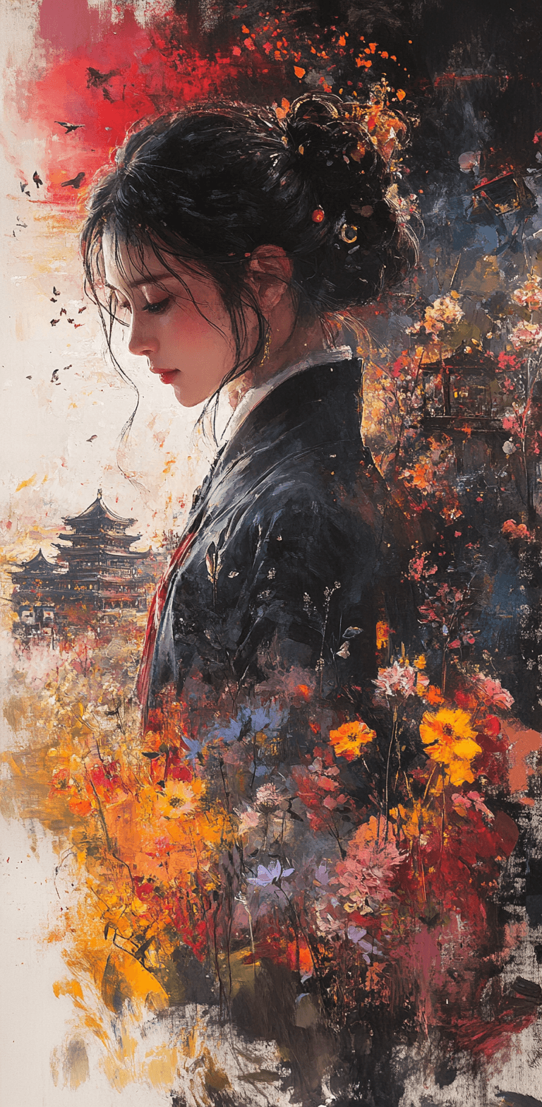 Midjourney prompt: a stunning watercolor painting on canvas of a beau... - Midjourney