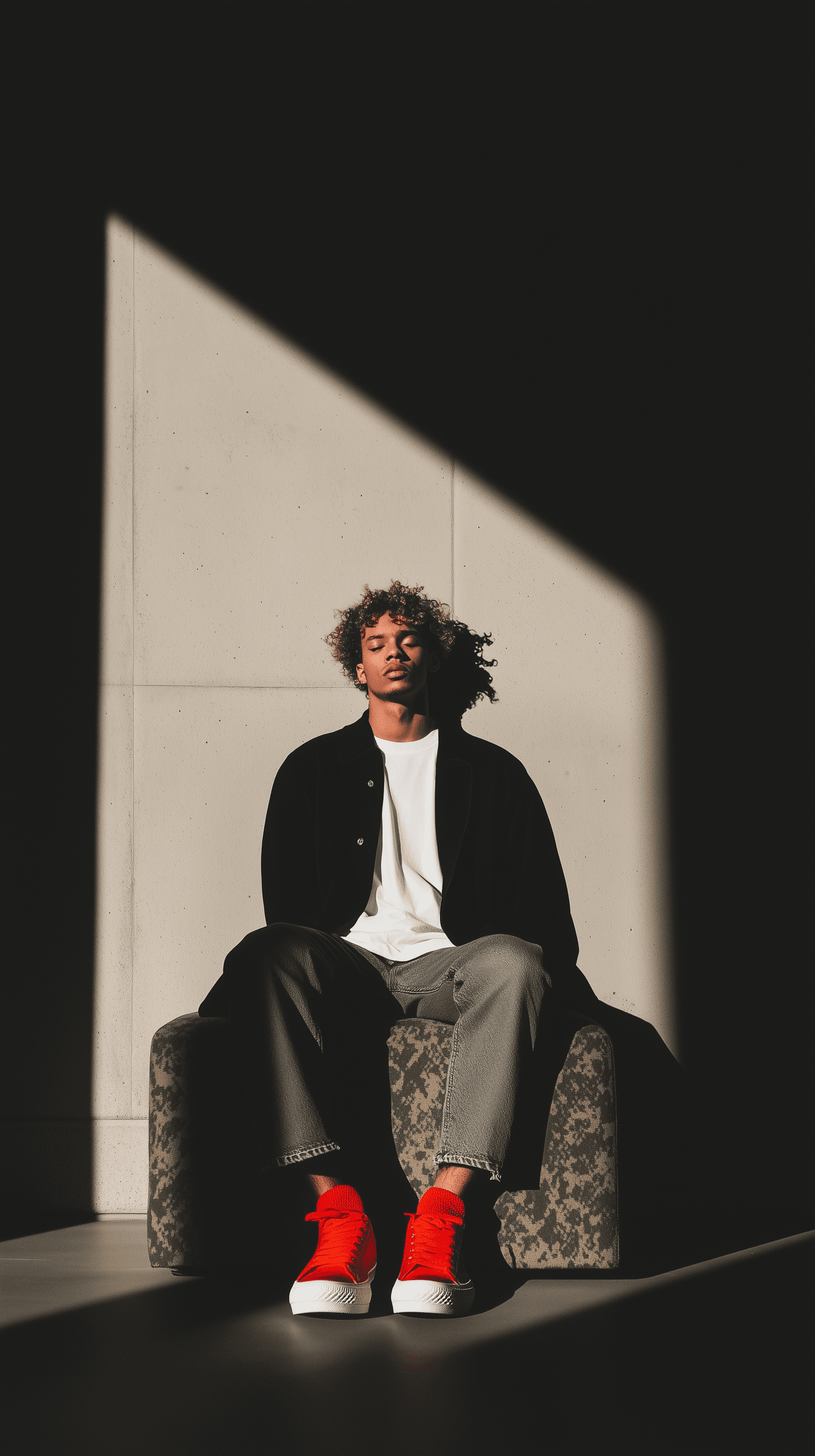Midjourney prompt: photography, magazine cover, tilt shot, male model... - Midjourney