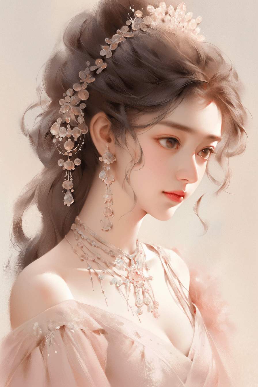 Midjourney prompt: Waist up, Pan Shot of a elegant and graceful girl,... - Midjourney