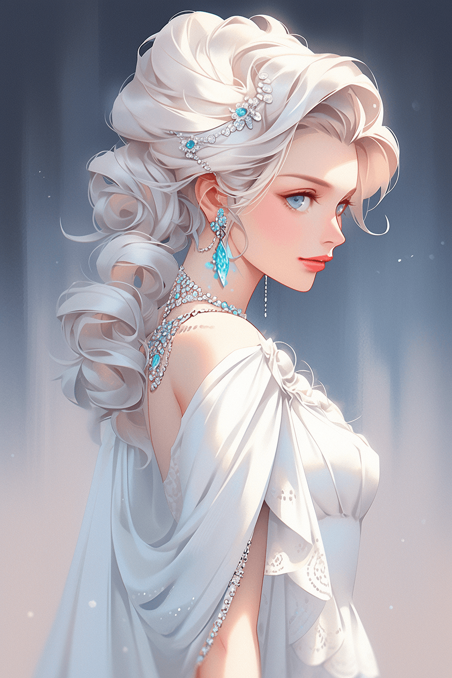 Midjourney prompt: A graceful and elegant game character, 2010s Decor... - Midjourney