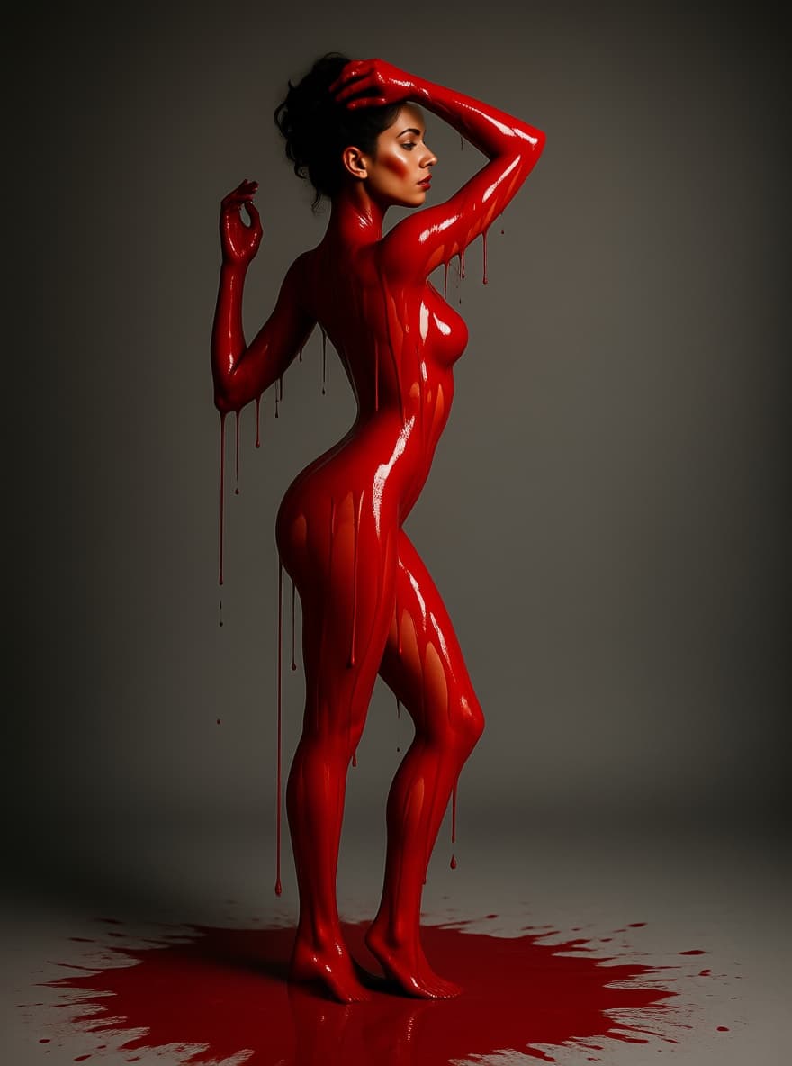 Qwen prompt: A dramatic, high-contrast studio portrait of a wom... - Qwen
