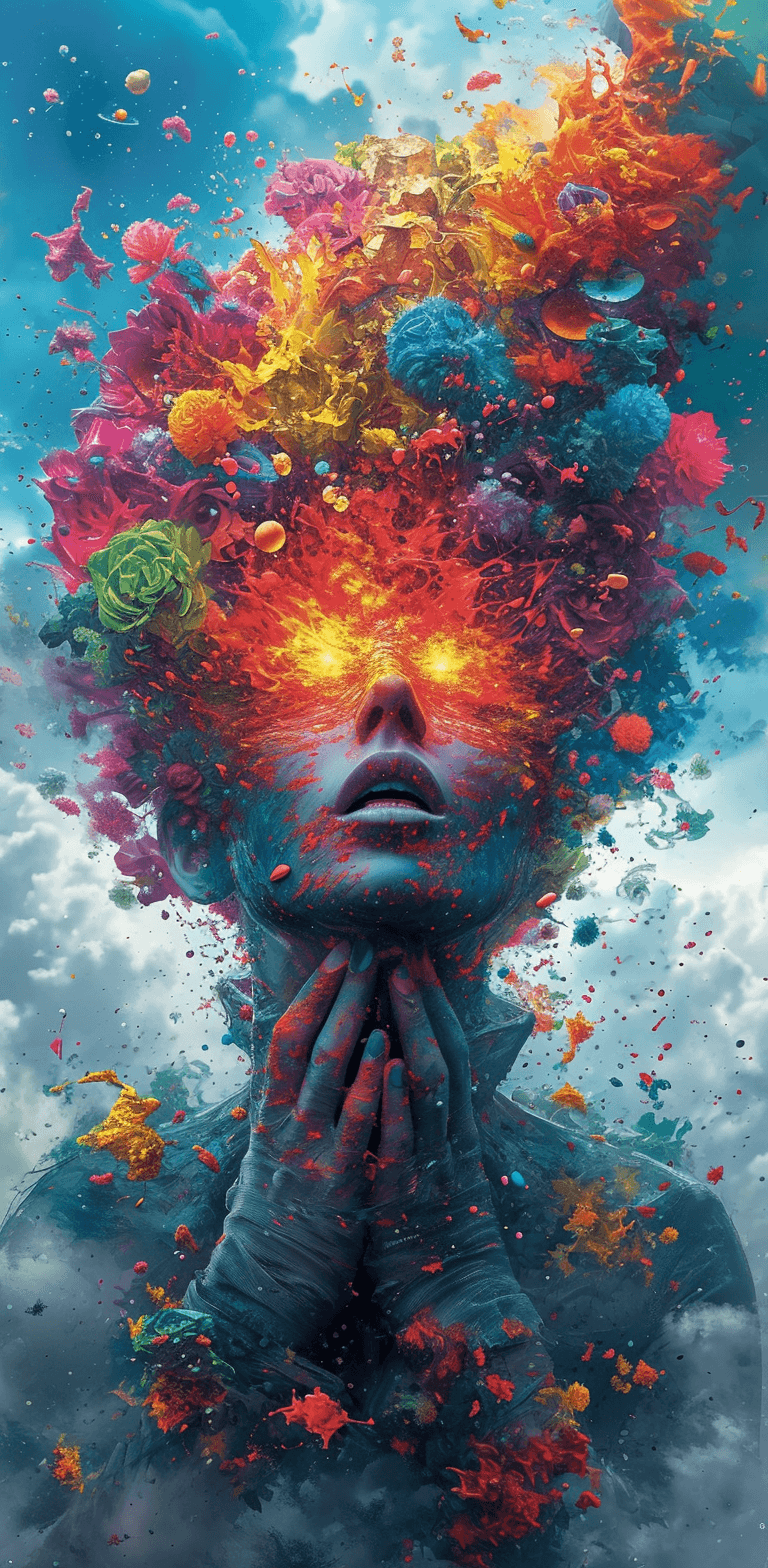 Midjourney prompt: a surreal picture with a woman's head in it, in th... - Midjourney