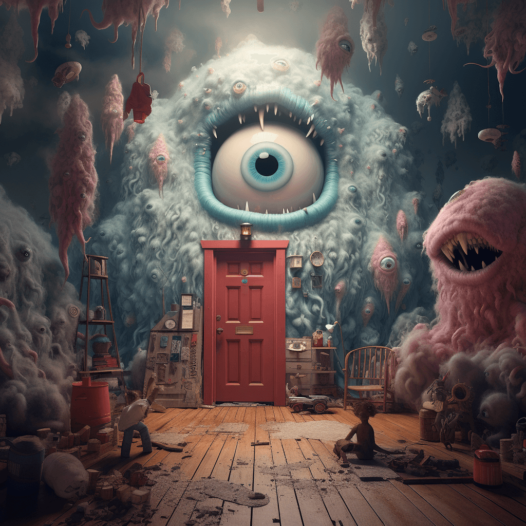 Midjourney prompt: a monster appears to be coming out of someone's ro... - Midjourney