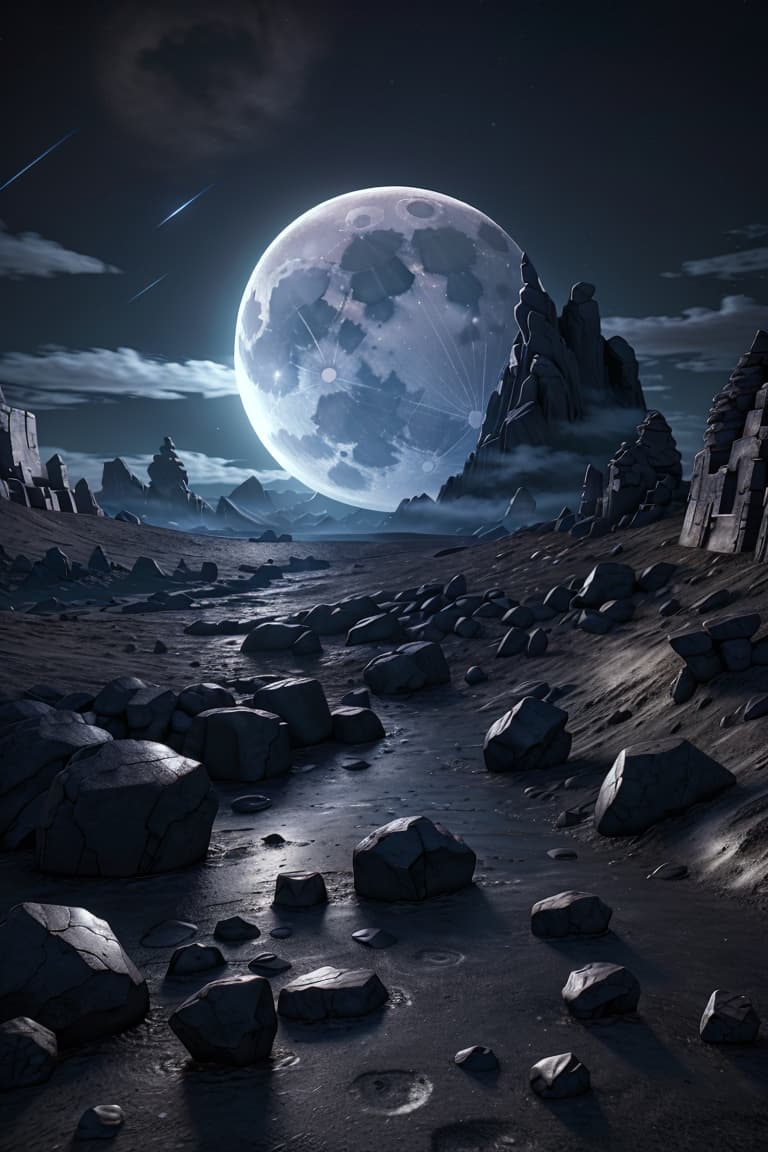 Stable Diffusion prompt: A dark moon theme night view, RTX-ti technology - Stable Diffusion