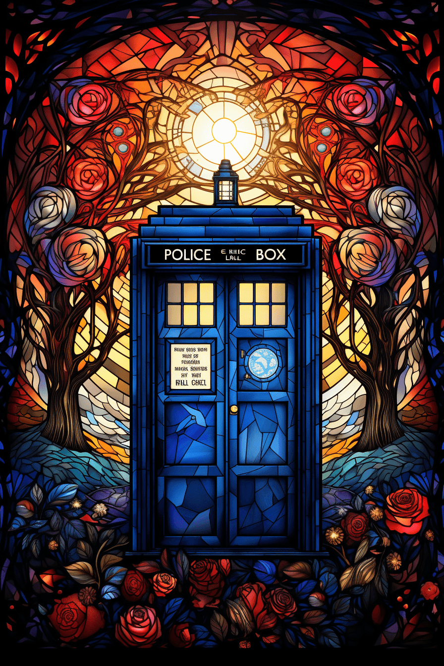 Stained Glass Tardis / Dr. Who - Midjourney